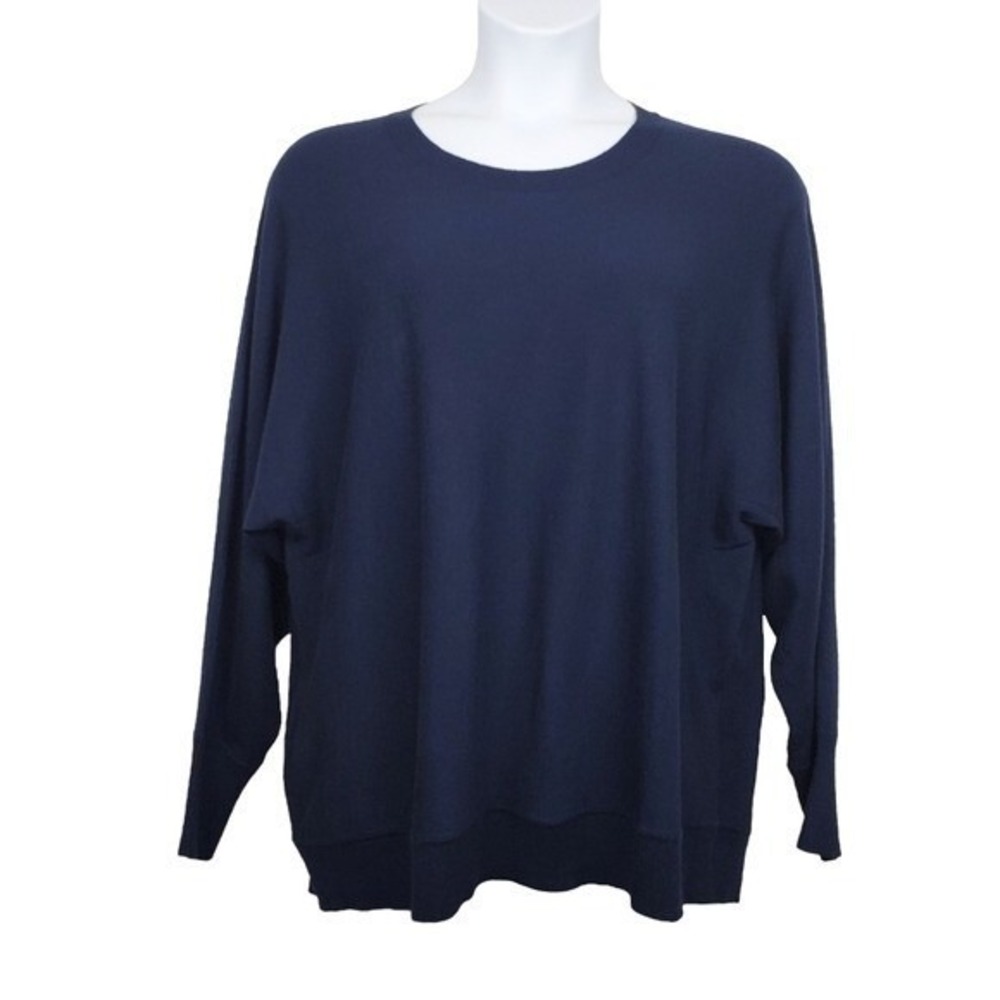 Loft Womens Blue Long Sleeve Pullover Crewneck Light Knit Sweater Size L NWT